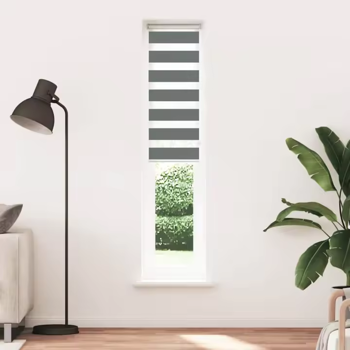Estor cebra gris oscuro 50x230cm tejido ancho 45,9 cm poliéster - 1