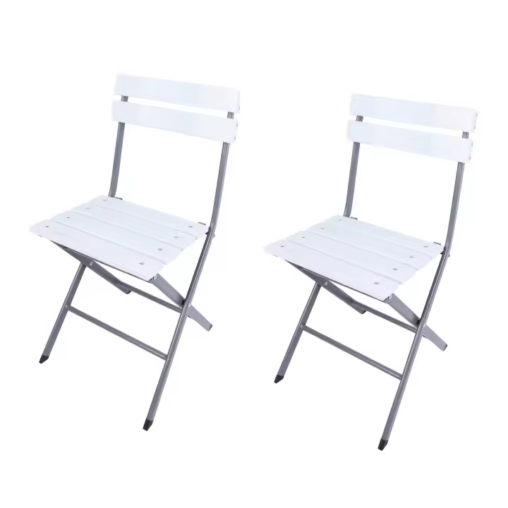Rebecca Furniture Juego de 2 Sillas de Acero Plástico para Jardín y Balcón - 1