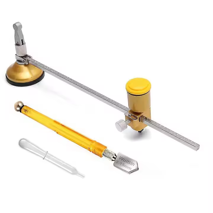 Cortador de vidrio circular con ventosa Kit de herramientas de corte de vidrio circular ajustable con un cortador de vidrio - 1