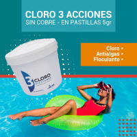 Cloro para piscina 3 acciones Tabletas de 200 gr  Env 1, 5 y 10 kg  PISCIHOGAR VIDA PARA TU HOGAR - details 6