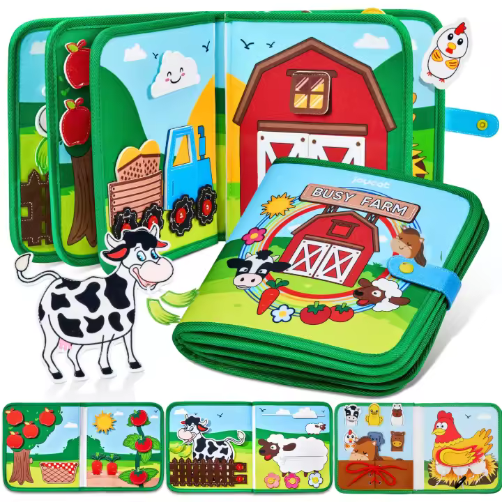 Juguete Sensorial De Montessori Para Niños Busy Board Con Historias De Animales De La Granja Juego Educativo Para El Desarrollo De Los Dedos Y Aprendizaje Preescolar Actividades De Viaje - 1