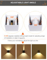 Lámpara De Pared LED IP65 Impermeable 12W Para Interior Y Exterior Luz De Pared Ajustable Para Courtyard Porche Sala De Estar Pasillo Y Dormitorio - details 2
