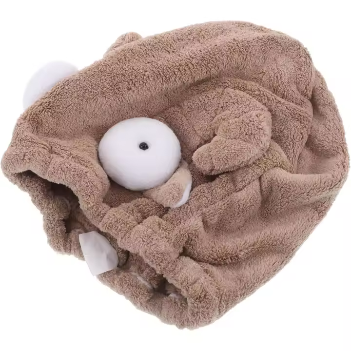 Gorro Melo Seco Polar Coral Gorra Para Secar El Cabello Sombrero De Melo Seco Envoltura De Toalla Para El Cabello Para Las Niños Gorras De Toalla Para Secar El Cabello Vellón De Coral - 1