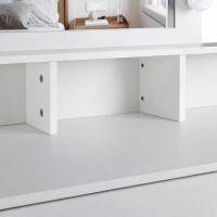 Makeup Vanity with Light | Dressing Table with Mirror, 2 Drawers and Storage Shelves | Modern White Makeup Table for Bedroom, Cosmetic and Jewelry Organizer - details 2