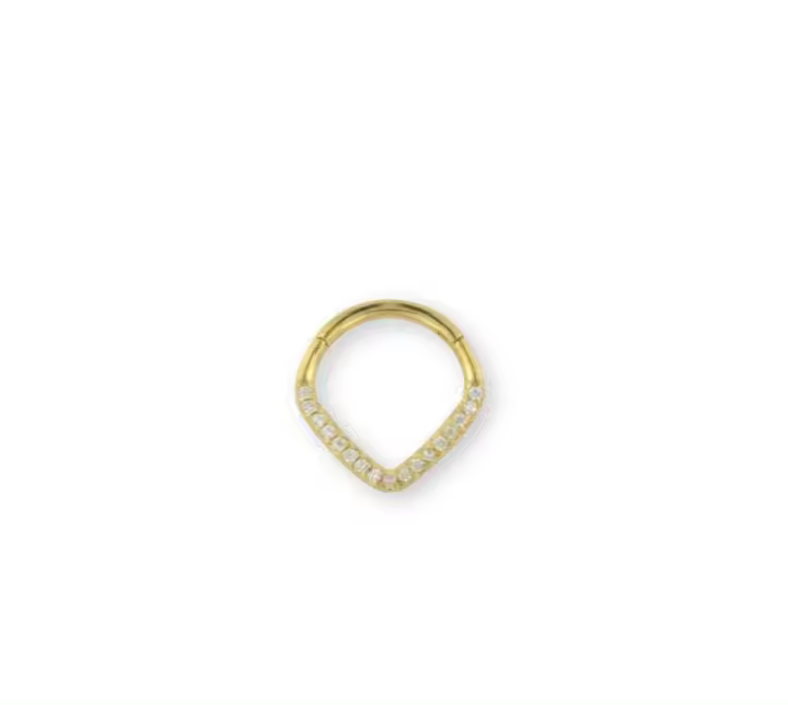 Piercing Septum con Cristales, Dorado, 10mm, (SE VENDE POR UNIDAD), Ref: CHP153662C - 1