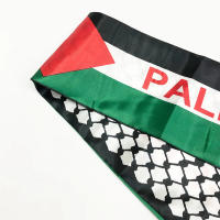 Pañuelo De Fútbol De 15x150cm Equipo De Palestina Estampado Digital En Seda Suave Bandera Personalizada Chaqueta De Moda - details 1