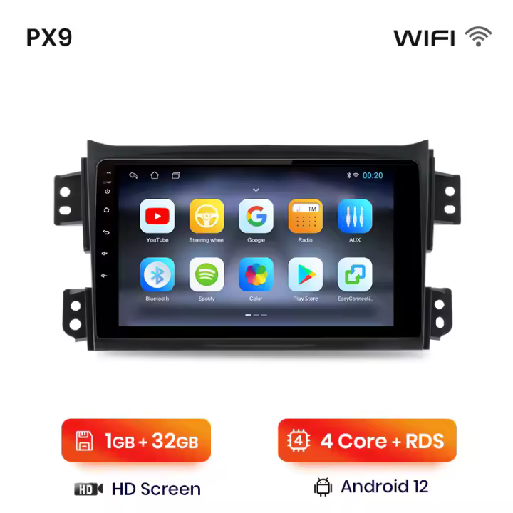 AWESAFE inalámbrico CarPlay Android Auto Radio para SUZUKI Splash Ritz 2004 2005 2006 2007 2008 2009 2010 coche reproductor multimedia GPS 2 din autoradio volante controles RDS Bluetooth - 1