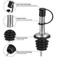 Taponadores De Vino De Acero Inoxidable 90mm/3.54" Con Boquilla Para Aceite De Oliva Y Cubos De Goma Para Protección Contra Polvo - details 1