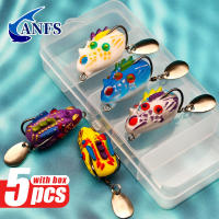 ANFS Kit De Señuelos De Pesca Suaves 5pcs Rana PVC Artificial Para Agua Dulce Y Salada Color Variado Para Pesca En Río Oceán Playa Lago Reservorio - details 1