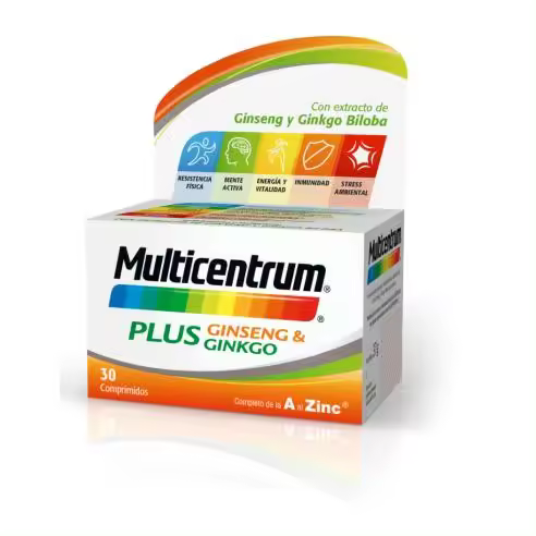 MULTICENTRUM PLUS GINSENG Y GINKGO 30 COMP - 1