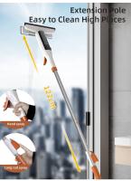Limpia Ventanas Doble Cara Con Rojellador Y Botella De Spray Herramienta De Limpieza Para Vidrio Exterior Con Mango De Aluminio - details 2