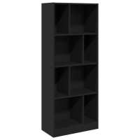 vidaXL Estantería de madera de ingeniería 57x28,5x141 cm Blanco, Negro, Roble Sonoma Mueble Almacenaje Estantería para Oficina, Estudio, Dormitorio Estantería/Librería/ mueble de Almacenamiento - details 1