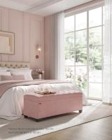 Banco de Pie de Cama, Banco Almacenaje, Soporta hasta 300 kg, para Sala de Estar, Dormitorio, Entrada, Gris y Rosa, 40 x 110 x 40 cm - details 7