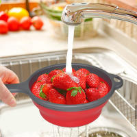 Colador De Cocina Extensible Con Manija Larga Colador Collapsible Para Verduras Frutas Pasta Eco-amigable PP+TPR - details 6