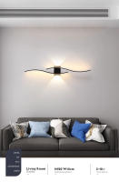 Lámpara De Pared LED Negra Y Blanca Para Sala De Estar TV Sofá Iluminación Interior Moderna En Largo Tira LED AC85-265V - details 17