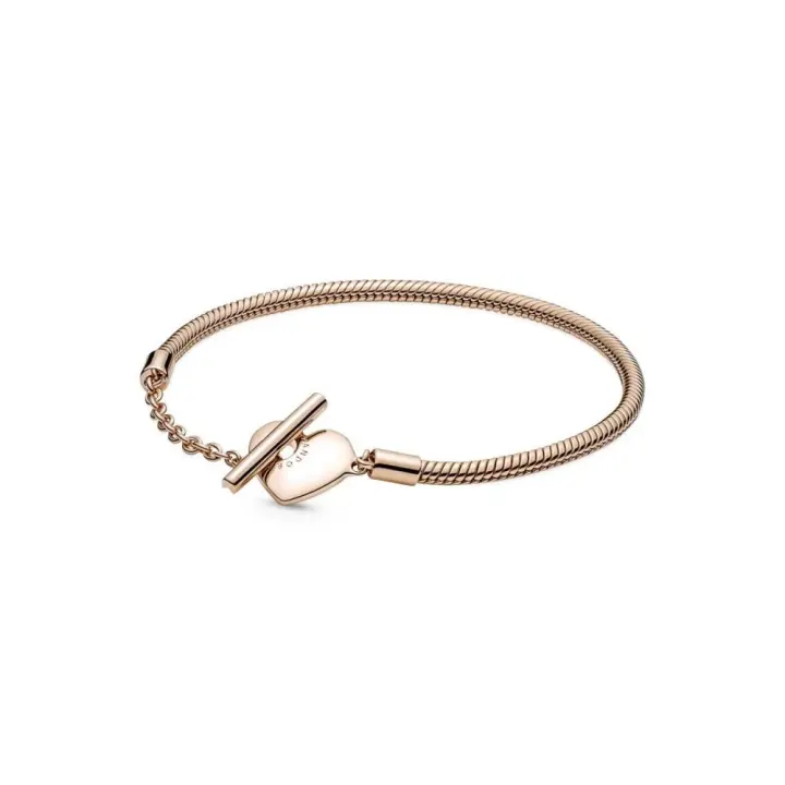 589285C00 - Pulsera Pandora Moments Cadena de Serpiente con recubrimiento de oro rosa de 14k 589285C00  Silver PANDORA - 1