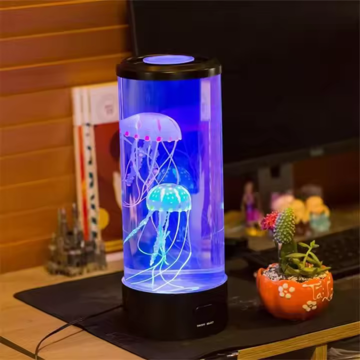 Lámpara De Medusa Joven 7 Colores LED Cambio De Color Para Decoración De Mesa De Dormitorio Luz Nocturna Del Océano Regalo De Cumpleaños Para Niños - 1
