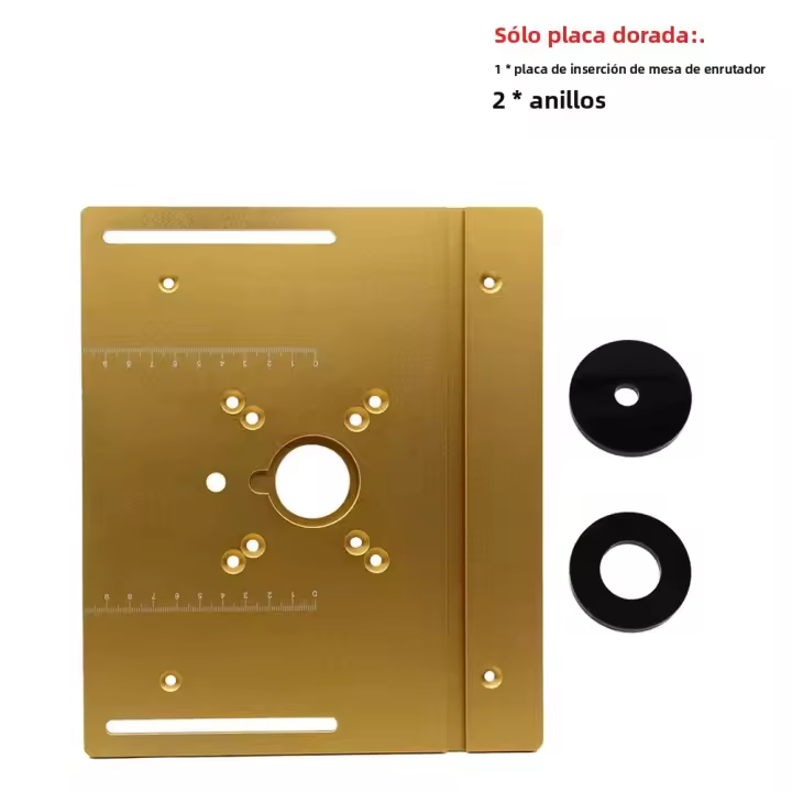 Placa De Inserto Para Mesa De Router De Aleación De Aluminio Herramienta Auxiliar De Grabado Y Trimmig Para Mecánica De Madera Benches De Madera - 1