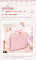 Bolso De Maquillaje Para Viaje Con Espejo Grande Iluminado Organizador De Cosméticos Profesional Impermeable Y Partitionable - details 2