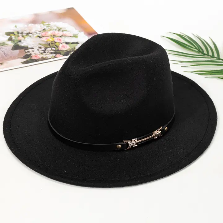 Nueva Moda Sombrero De Jazz Elegante Para Mujer Primavera Otoño Invierno Tejido De Lana Vintage Cuché De Literatura - 1