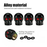 AUTCOAT 4Pcs/set Tapones De Válvula De Neumáticos Estilo Calavera Universal Para Coche Moto Bicicleta Material Plástico + Cobre Antióxido - details 8