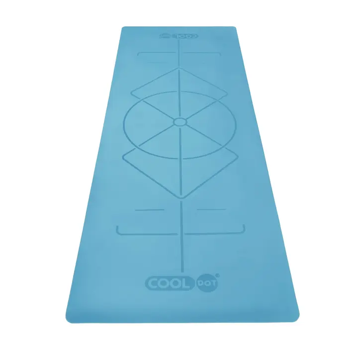 Cooldot Esterilla de Yoga Antideslizante 100% Caucho Ecológico Natural Colchoneta Gruesa Mat para Fitness y Pilates con Sistema de Alineamiento Líneas Corporales + Correa de Transporte - Varios Colores - 1