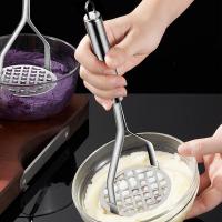 Prensa De Papas Y Hígados De Acero Inoxidable Herramienta De Fruta Y Verdura Masher De Carne Molida Creativa Presión De Barro Ricer Presión De Aguacate - details 2