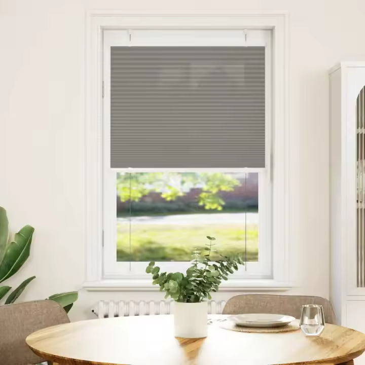 vidaXL Estor Plisado Antracita Tela Poliéster en dimensiones 70x100 cm/70x150 cm/75x100 cm y más | protección solar decorativa para ventanas hogar oficina dormitorio fácil de instalar - 1