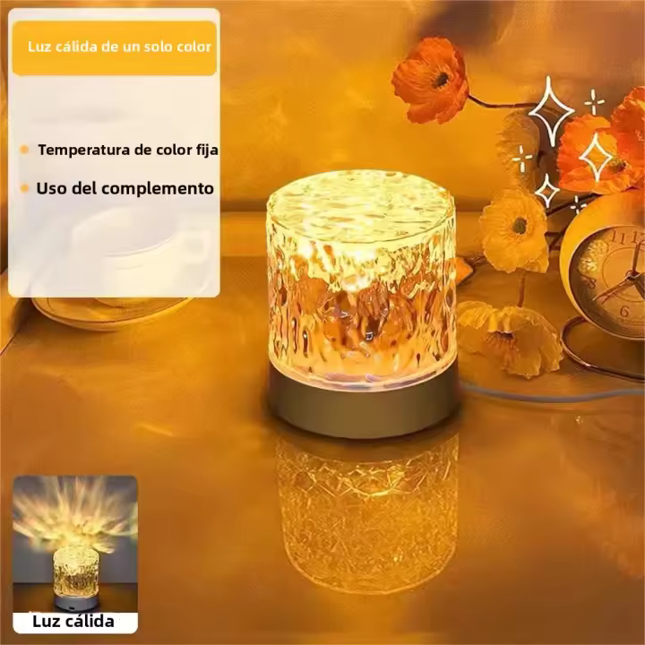 Lámpara De Agua Ondulante USB Luz Nocturna Romántica Proyector De Oceano Para Fiesta Dormitorio Sala De Estar Hogar Vacaciones - 1