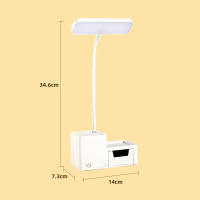 Lámpara De Mesa Plegable Con USB Y Toque Dimmer 3 Modos Luz Nocturna LED Protección Ocular Con Porta Bolígrafos Lámpara De Leer Para Cama - details 5