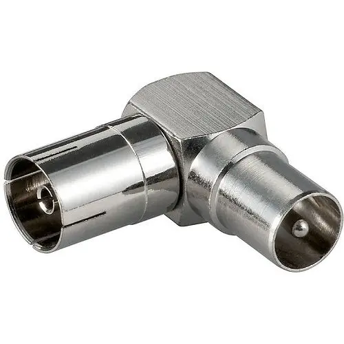 CABLEPELADO Adaptador de Antena Hembra a Macho | Adaptador coaxial IEC Hembra a coaxial IEC Macho | Adaptador coaxial RF acodado 90º | Apto para TV Ariel BK LED 4K 3D UHD TV | 75 Ohm - 1