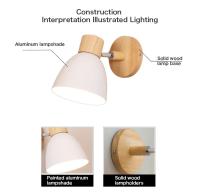 Lámpara De Pared Moderna Nórdica De Madera Recargable En 6 Colores Luz Interior Para Sala De Estar Dormitorio Lámpara De Noche E27 - details 10