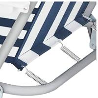 TIENDA EURASIA® Silla de Playa Plegable con Reposabrazos, Estructura de Acero Resistente, Asiento de Lona Impermeable, Estampado a Rayas, 75 x 53 x 43 cm, Ideal para Playa o Camping - details 3