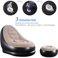 Sofá Inflable De Peluche Nueva Para Personas Perezosas Sofá Cama Plegable Con Pies Mueble Conveniente Para Descansar Al Aire Libre - details 1