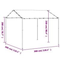 vidaXL Carpa acero y tela gris antracita 3x3 m - details 7