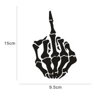 Calcomanía De Vinilo De Esqueleto Calavera Middle Finger Para Coche Impermeable Decoración Para Parabrisas Y Bumper - details 2
