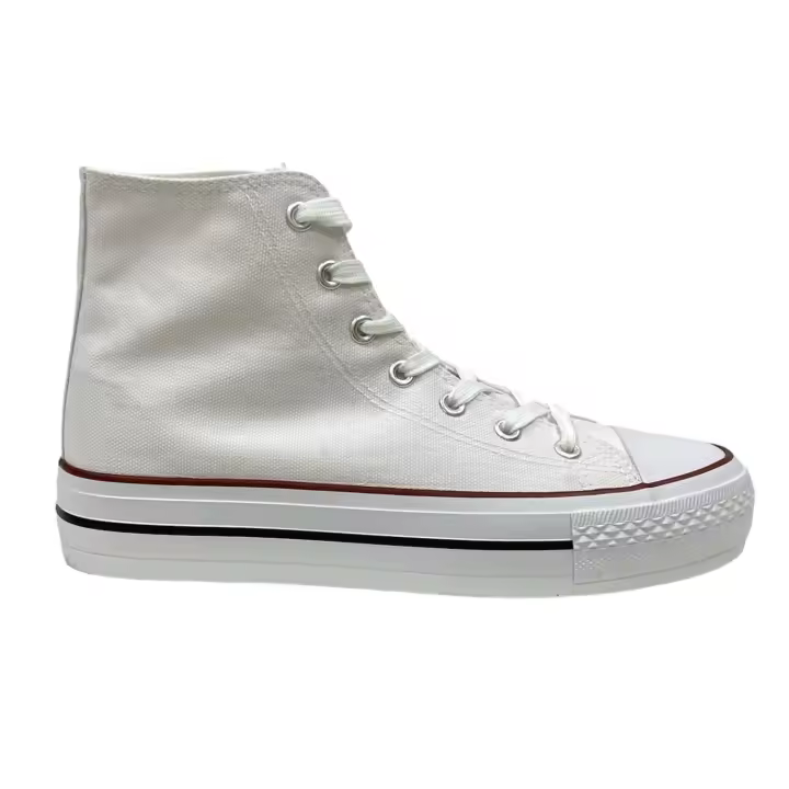 Bota Lona Doble Suela Blanco - 1