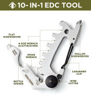 SWISS TECH Multiherramienta Mini 10 En 1 Portátil EDC Herramienta De Mano Con Clip Para Escalar Y Acampar Kit De Herramientas Para Bicicleta - details 2