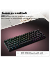 Teclado Mecánico De Juegos Deportivos Raven68 Con Retroiluminación Multicolor Teclas Hot Swappable Material PBT Plástico Tipo USB - details 2