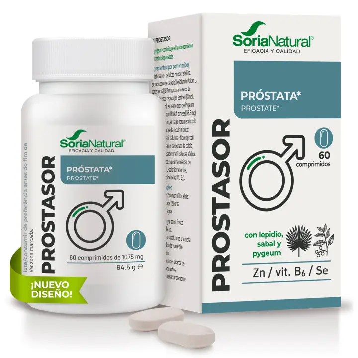 Prostasor Soria Natural – Favorece la Salud de la Próstata - Favorece la Salud Masculina - 60 comprimidos de 1055 mg. - 1