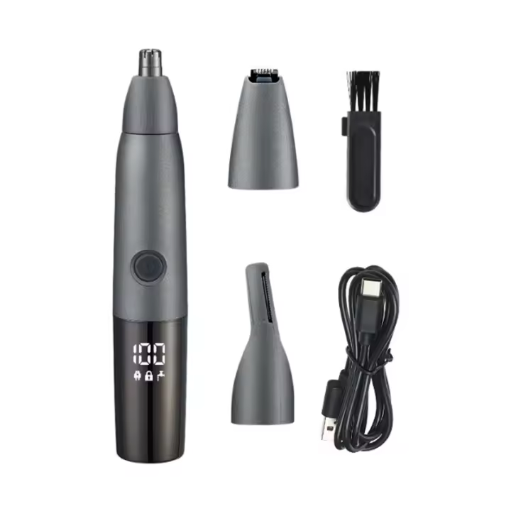 Recortador de vello nasal unisex, indoloro, para orejas, nariz, rostro y nariz, eléctrico, de doble filo, LED 3 en 1, fácil de limpiar, resistente al agua IPX7.(1*) - 1