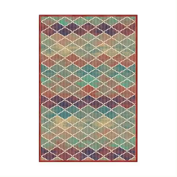 ALFOMBRA BELGA CHENILLA Y VISCOSA PIE DE CAMA SEDOSA LAVABLE - 1