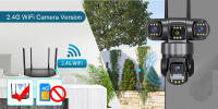 Cámara De Seguridad IP 3 Lentes Wifi 4G SIM Tarjeta Wireless Monitor 360 Grados Exterior Impermeable CCTV Doméstico Vigilancia - details 3