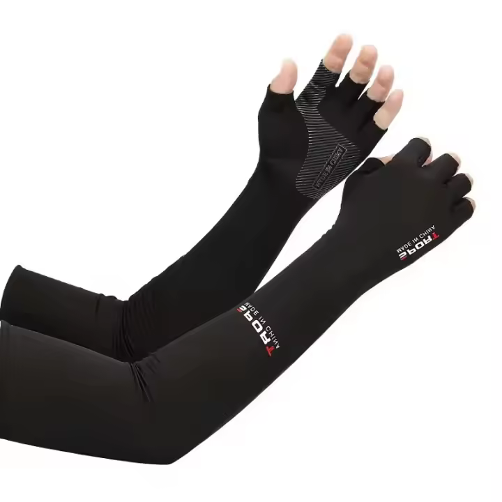 Pareja De Mangas Deportivas Para Hombre Y Mujer Protección Solar Al Correr Ciclar Pesca Escalar 5 Dedos Cubierta Fría De Verano - 1