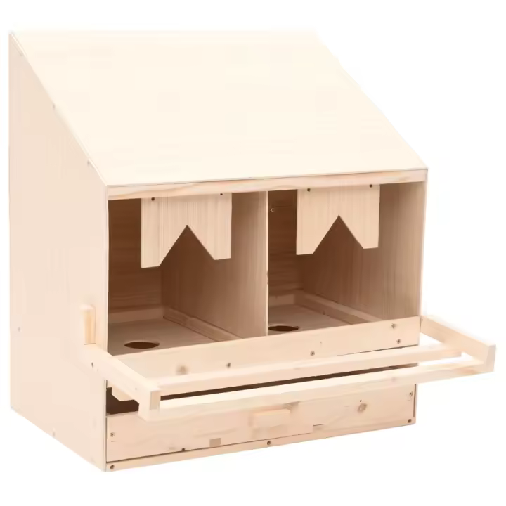 vidaXL Ponedero Gallinas Aves Cesta Extraíble Huevos Plegable Madera Dimensiones 72x33x38cm (3 compartimentos),  63x40x45cm (2 compartimentos),  63x40x65cm (2 compartimentos) y mas - 1