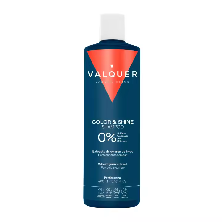 Valquer Laboratorios Valquer Champú para Cabellos Teñidos Sin Sulfatos - Potenciador del Color y Brillo - 400ml - 1