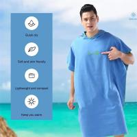 Toalla De Baño Con Capucha Microfibra Para Hombre Y Mujer Secado Rápido Ropa De Baño Poncho De Playa Para Natación Sauna Viajes - details 2