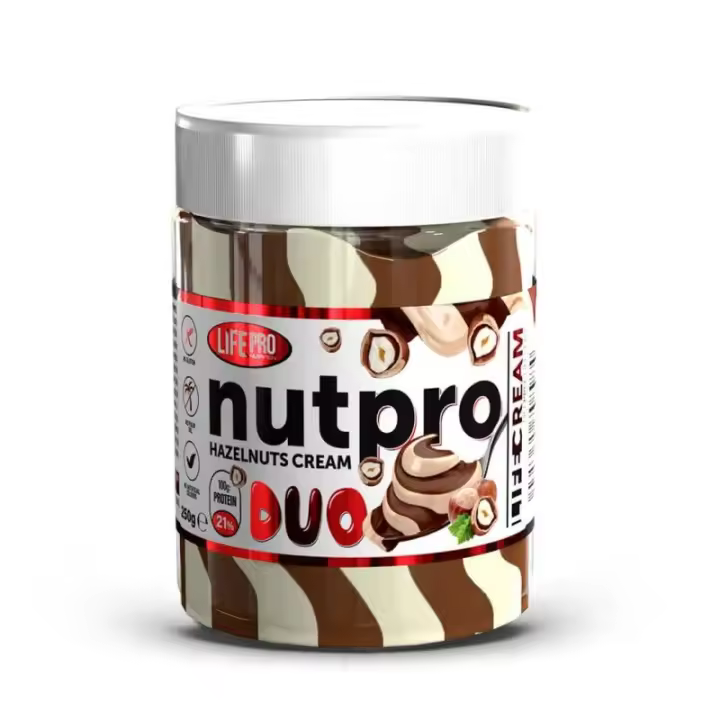 Life Pro Protein Cream Nutpro Duo 250g | Crema De Chocolate y Avellanas | Delicioso Sabor | Sin Gluten  | Crema de untar Proteica  | Proteína|21 gramos de proteínas por cada 100 gramos - 1