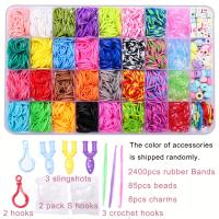 Kit De 2400 Piezas De Cintas De Loom Para Hacer Pulseras Con Bandas De Goma Kit De Artesanía DIY Ideal Para Niños Y Niñas Regalo De Cumpleaños Creativo - details 1