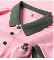 Camisa Polo Para Hombre Con Bordado De Oso Cartoon Manga Corta Estilo Casual Transpirable Para Verano 2024 Comodidad Y Brevedad - details 10